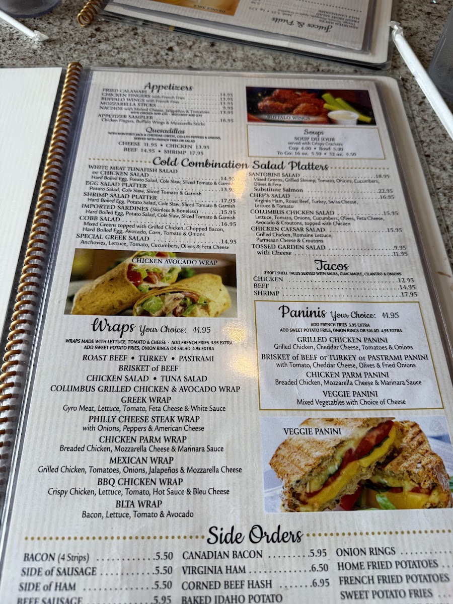 Columbus Diner Menu - Image 1